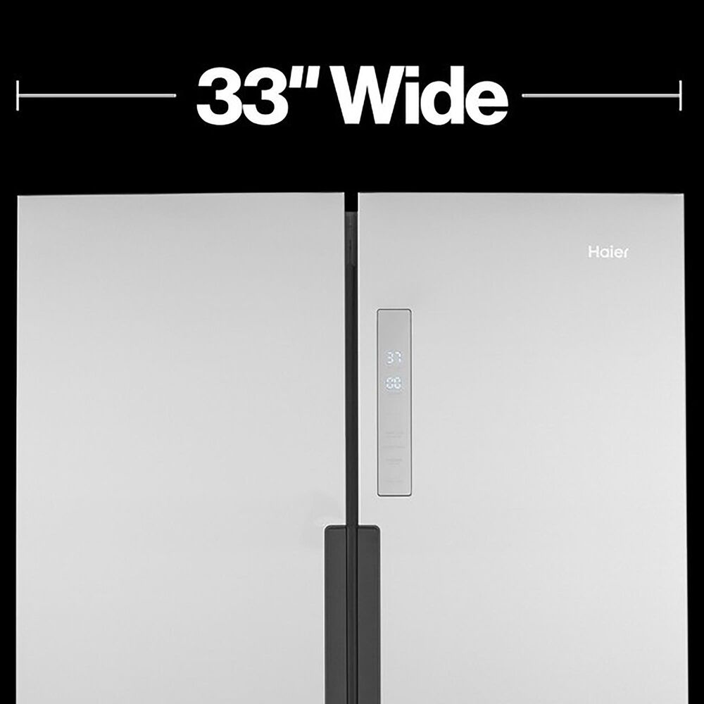 Haier 16.4 Cu. Ft. Counter Depth Quad Door Refrigerator in Stainless Steel, , large