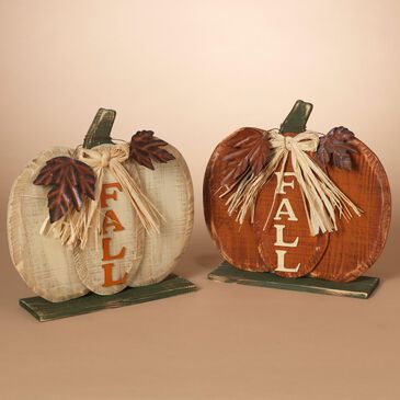 The Gerson Company Tabletop Fall Pumpkin Decor in Orange (Set of 2), , large