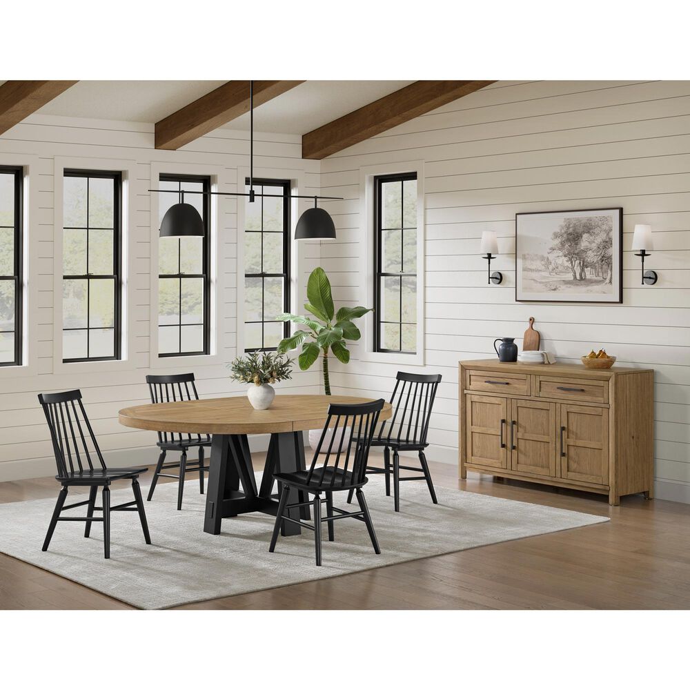 Emerald Home Furnishings Charleston Dining Table and 4 Chairs in Black and Natural, , large