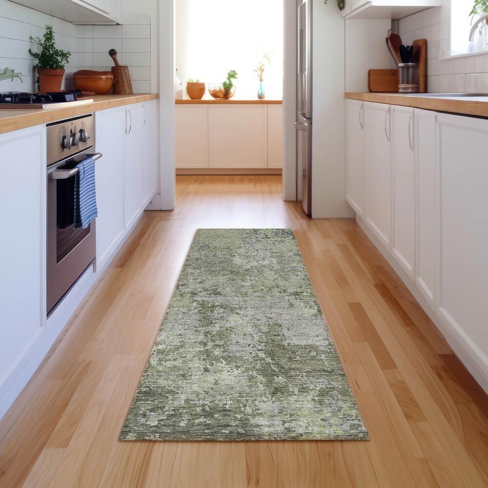 Dalyn Rug Company Bresca 2&#39;3&quot; x 7&#39;6&quot; Green Indoor/Outdoor Runner, , large