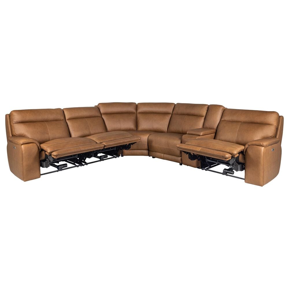 Simon Li 6-Piece Leather Power Reclining Sectional, , large
