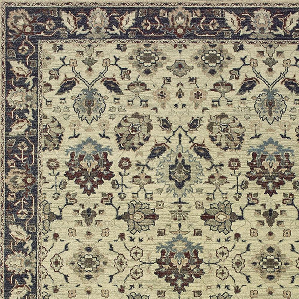 Oriental Weavers Raleigh 8026E 6&#39;7&quot; x 9&#39;6&quot; Ivory and Navy Area Rug, , large