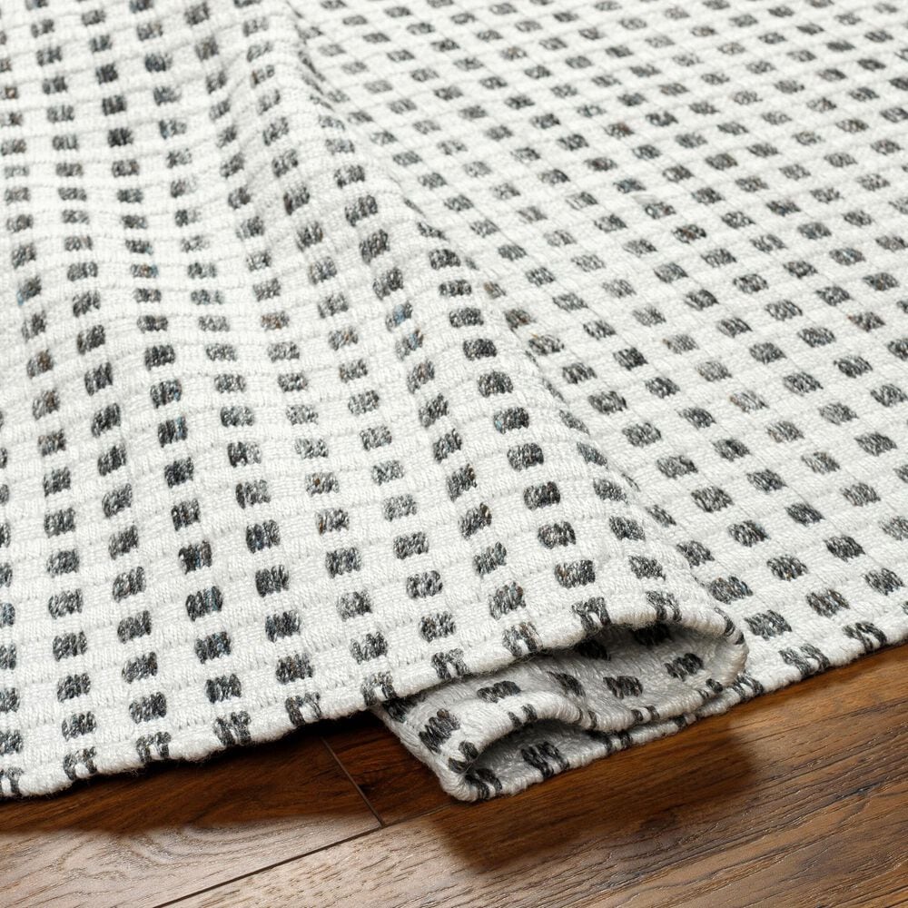 Surya Ariel White and Charcoal 10&#39; x 14 Area Rug, , large