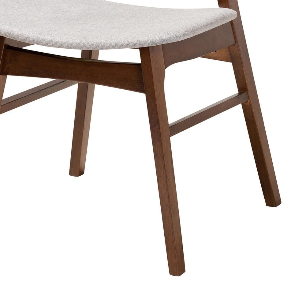 Baxton Studio Danica Side Chair with Light Grey Cushion in Walnut Brown (Set of 4), , large