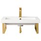 James Martin Vanities Boston 23.6" Single Wall Brackets in Radiant Gold with 3 cm White Glossy Resin Top and Rectangular Sink, , large