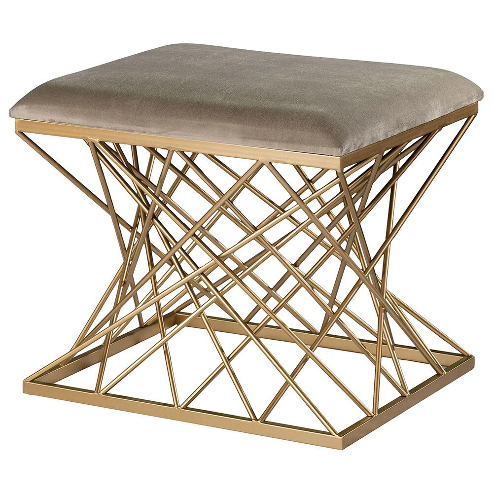 Southern Enterprises Mikkeli Stool in Gray and Gold, , large