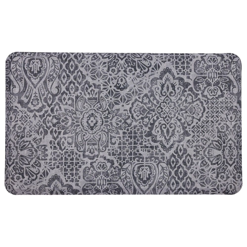 Mohawk Dri-Pro Deluxe Damask Nouveau 1"8" x 3"6" Grey Area Rug, , large