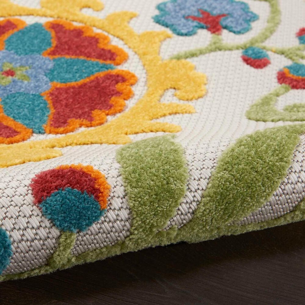 Nourison Aloha ALH17 2&#39;8&quot; x 4&#39; Ivory and Multicolor Indoor/Outdoor Area Rug, , large