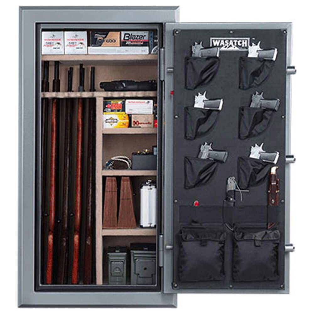 Wasatch 40-Gun Fireproof and Waterproof Safe with Electronic Lock in Gray, , large