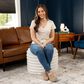 Jaxx Paran Round Ottoman in Mondo White, , large