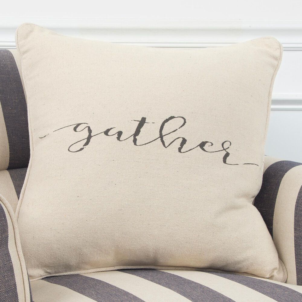 Rizzy Home Sentiment 20" Poly Filled Pillow in Natural, , large