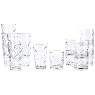 Gibson Home 16-Piece Lattice Glassware Set in Clear, , large