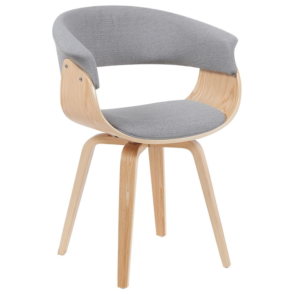 Armen Living Summer Arm Chair with Gray Upholstery in Oak, , large