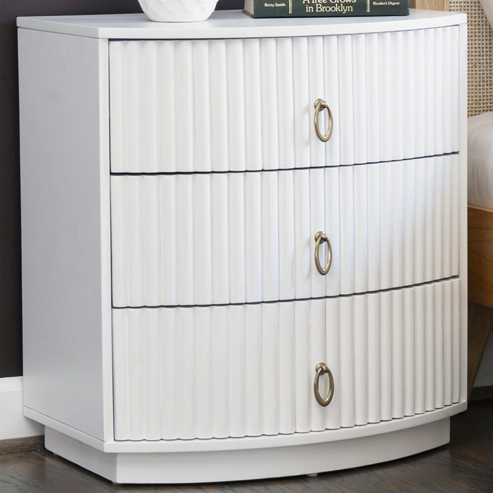 Linden Boulevard Ciarra 3-Drawer Nightstand in White, , large