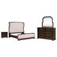 Belle Furnishings Provence Park 4-Piece Queen Upholstered Shelter Bedroom Set in Chateau Brown, , large