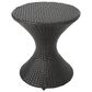 Hearth and Haven Outdoor Sleek Hourglass Wicker Side Table with Iron Frame in Brown Multi, , large