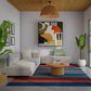 RIZZY Spectrum Dark Blue, Green, Red, Rust and Ivory 8" x 10" Area Rug, , large