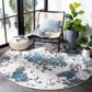 Safavieh Cabana CBN674B 6"7" Round Beige and Blue Indoor/Outdoor Area Performance Rug, , large