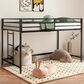 Hearth and Haven Adam Twin Loft Bunk Bed in Black, , large
