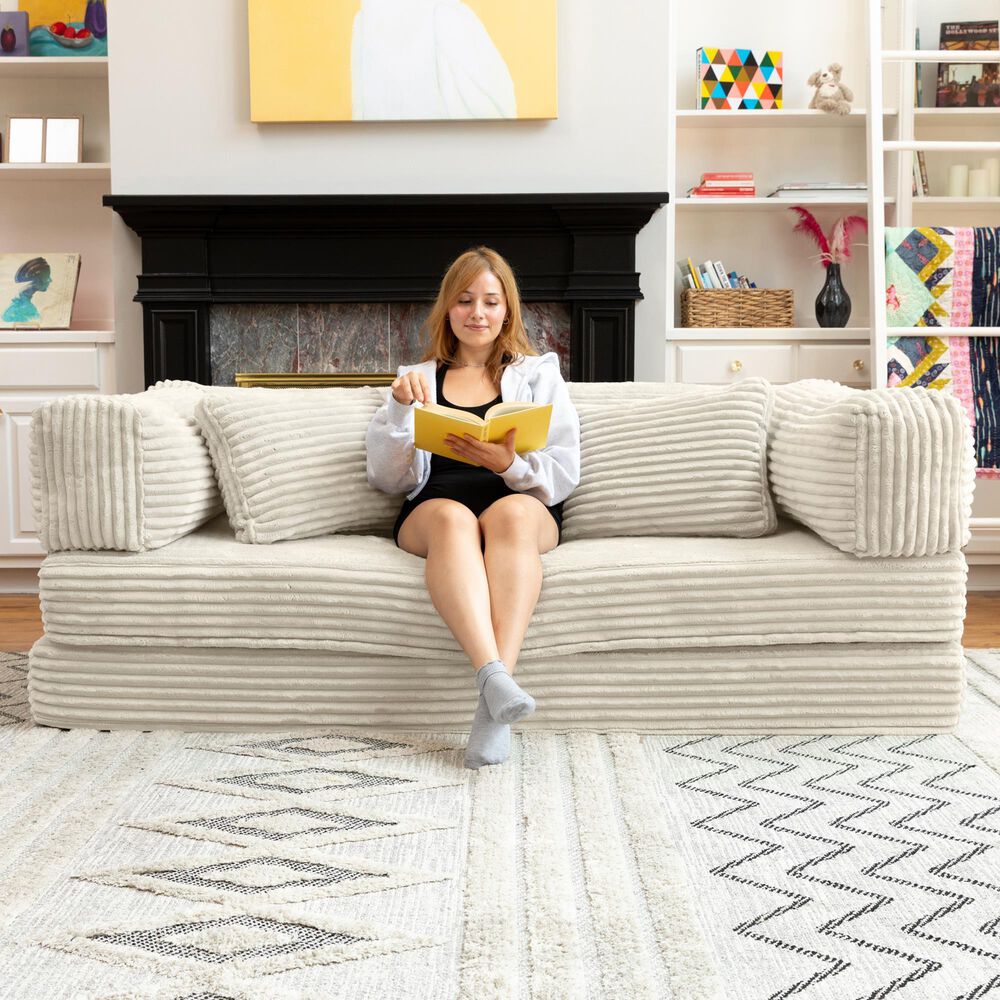 Jaxx Unsofa Stationary Loveseat in Ivory, , large