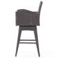 Hearth and Haven Modern Outdoor Swivel Bar Stool in Brown, , large