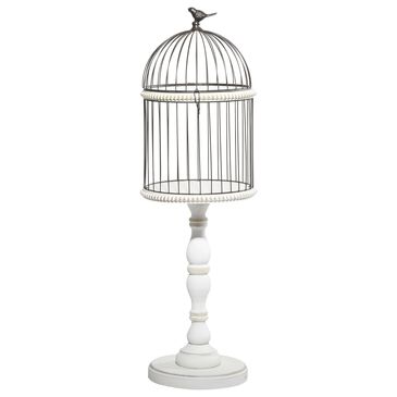 Maple and Jade Farmhouse Birdcage in White and Black, , large