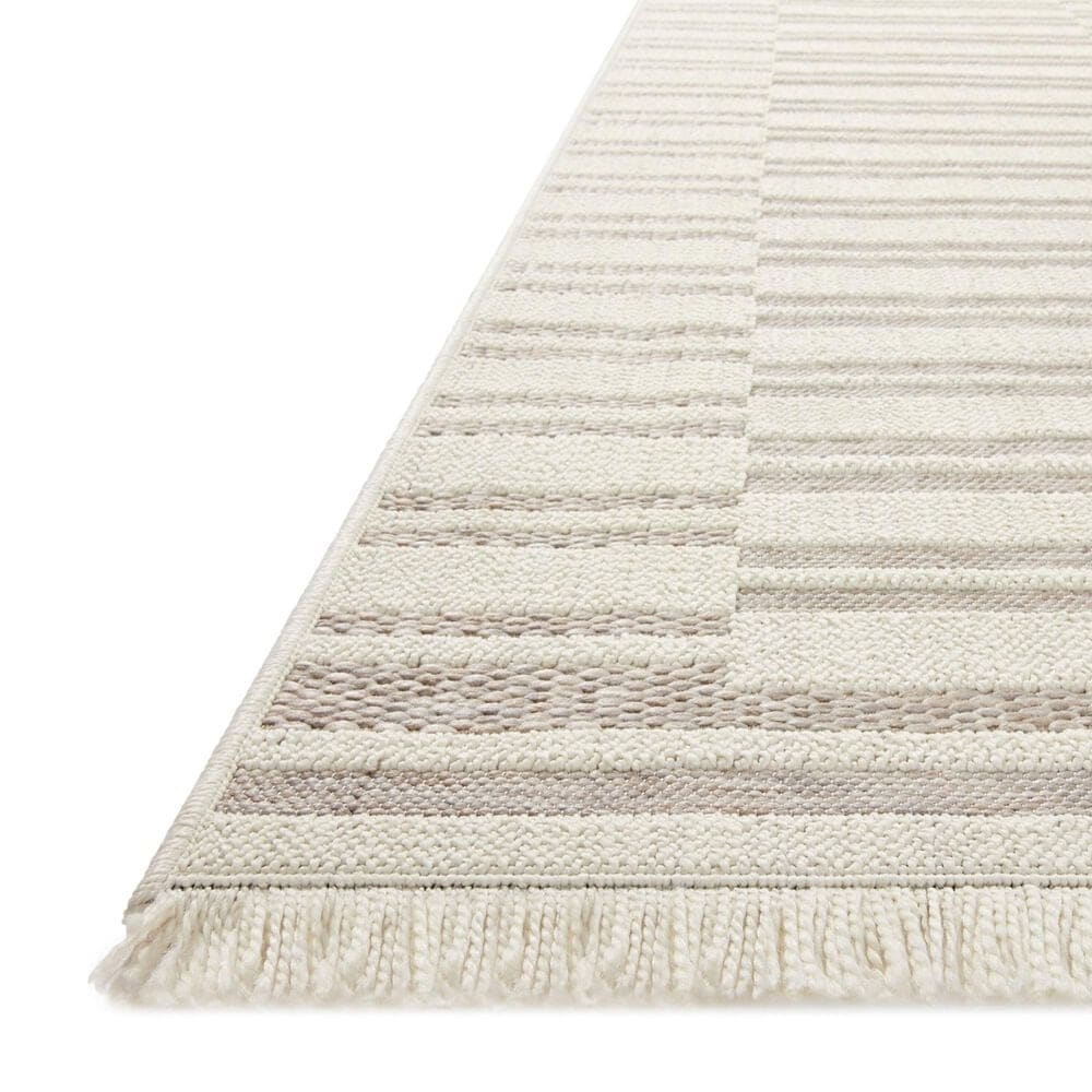 Amber Lewis x Loloi Malibu MAB-03 7&#39;8&quot; x 10&#39; Ivory and Dove Indoor/Outdoor Area Rug, , large