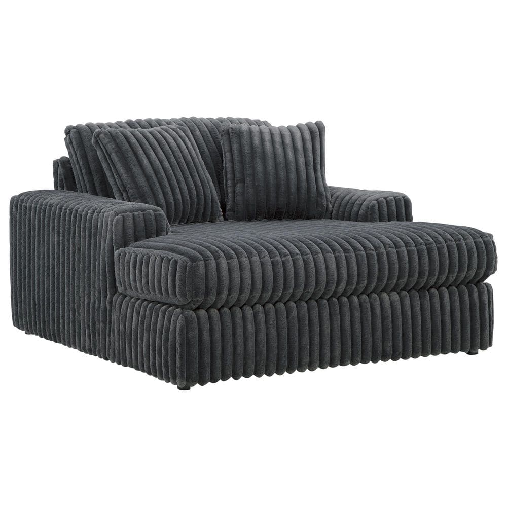 Ashley Midnight-Madness Oversized Chaise in Gunmetal, , large