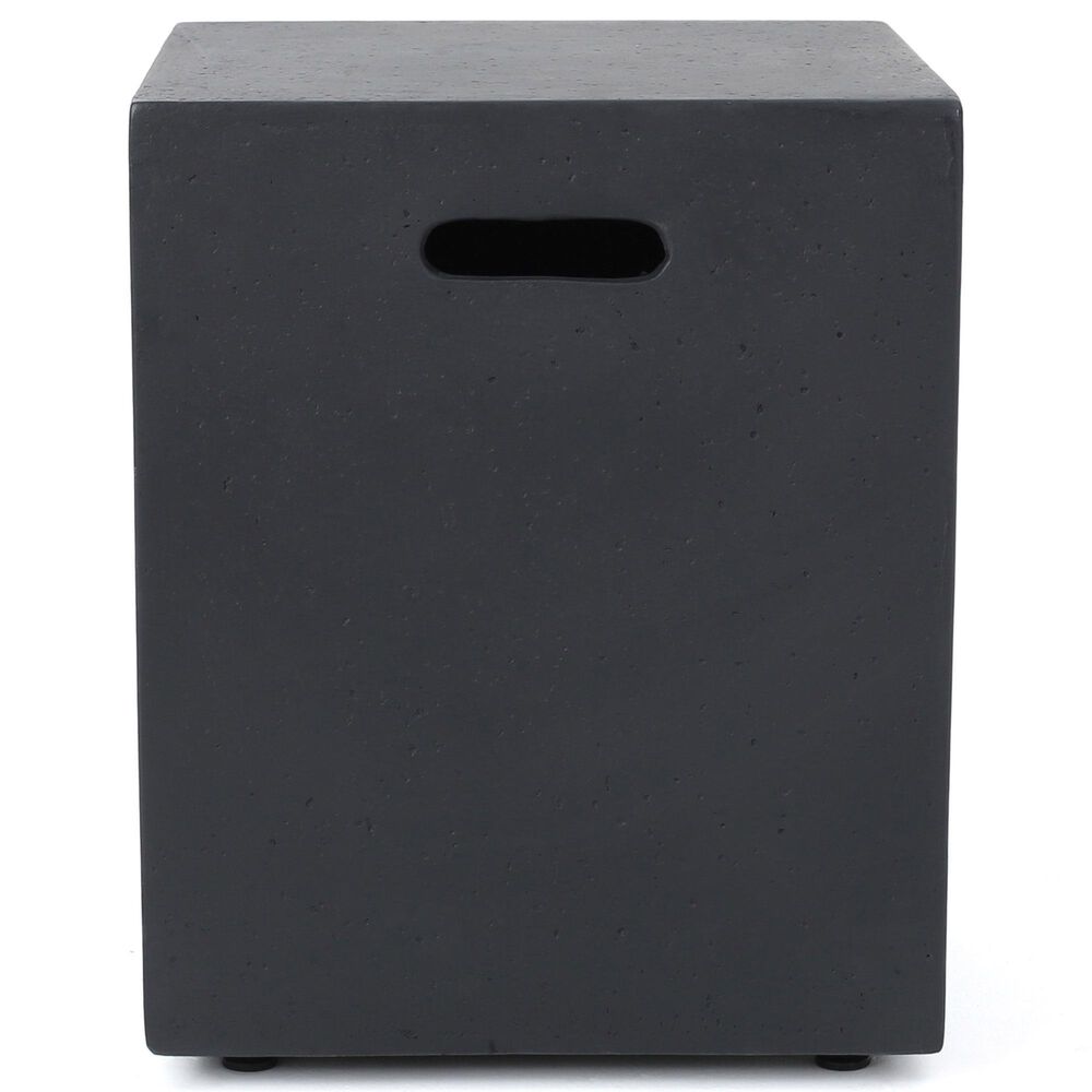 Noble House Aidan Square Fire Pit Table with Tank Holder in Dark Grey, , large