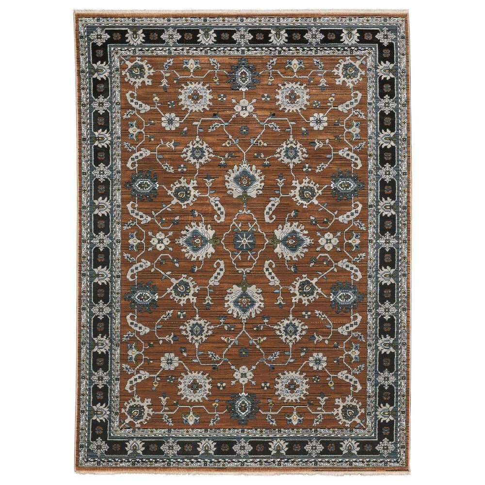 Oriental Weavers Keira Rust and Grey 9&#39;10&quot; x 12&#39;10&quot; Area Rug, , large