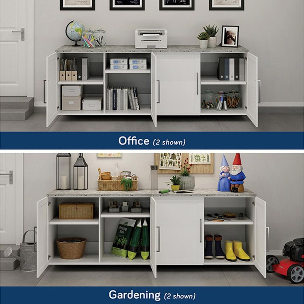 Sauder Bundled Cabinet with Faux Stone Top &amp; Doors, , large