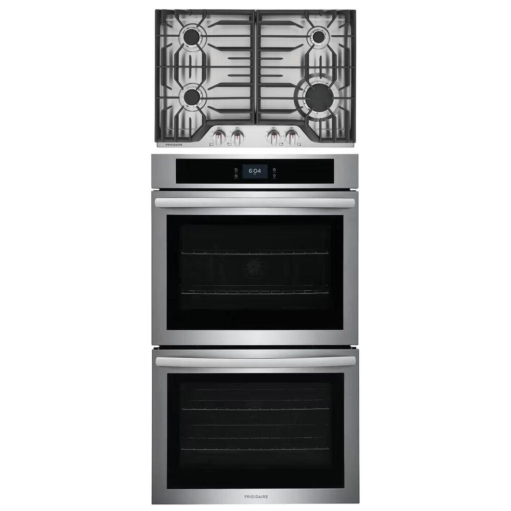 Frigidaire 2-Piece Kitchen Package with 30&quot; Double Electric Wall Oven and 30&quot; Gas Cooktop in Stainless Steel, , large