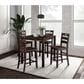 Furniture of America Lubbock 5-Piece Counter Height Dining Set in Expresso, , large
