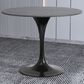 Leisuremod LeisureMod Verve Collection 36 Round Dining Table, Black Base with Sintered Stone Grey Top, , large