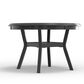 New Heritage Design Gia 47" Round Storage Dining Table and 4 Upholstered Dining Side Chairs in Gray/Gray, , large