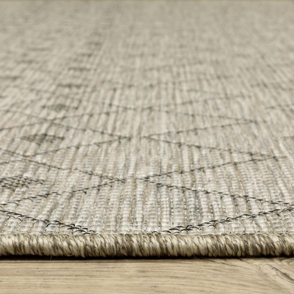 Oriental Weavers Tortuga TR04A 1&#39;10&quot; x 7&#39;6&quot; Beige and Black Runner, , large