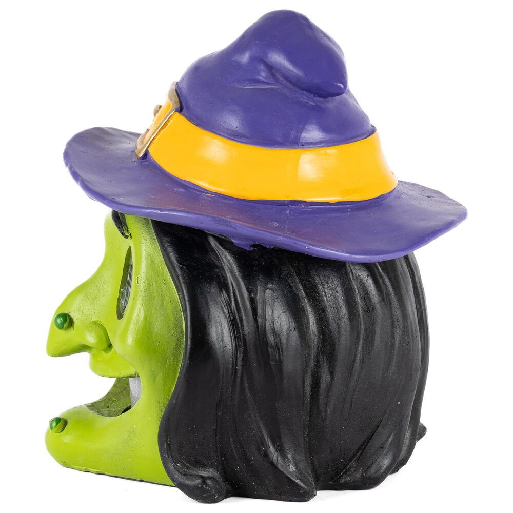 The Gerson Company Lighted Resin Halloween Witch with Moving Eyes in Green, , large