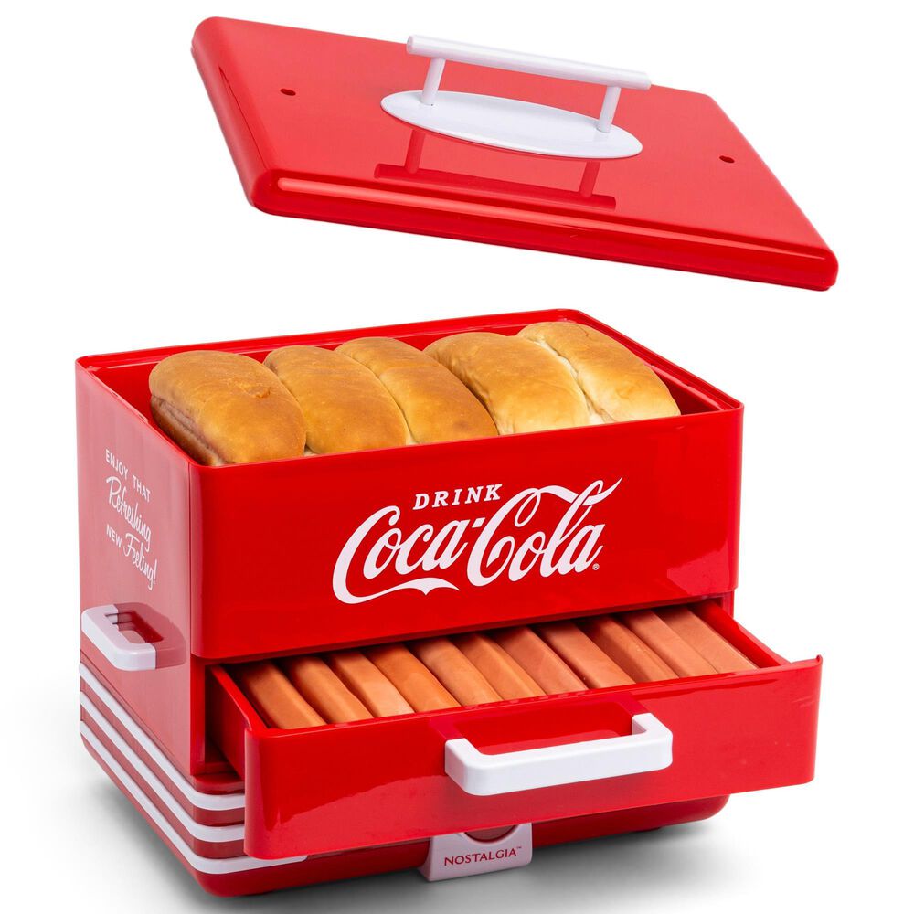 Nostalgia Electrics Coca-Cola Large Hot Dog Steamer in Red, , large