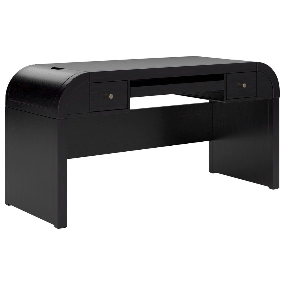 Ashley Rowanbeck 2-Piece Desk and Bookcase Set in Black, , large