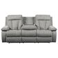 Ashley Mitchiner Manual Recliner Sofa with Drop Down Table in Fog, , large