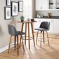 LumiSource Toriano Swivel Counter Stool with Grey Faux Leather Upholstery in Walnut and Chrome (Set of 2), , large