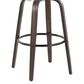 LumiSource Hannah Swivel Bar Stool with Cream Fabric Upholstery in Walnut and Black (Set of 2), , large