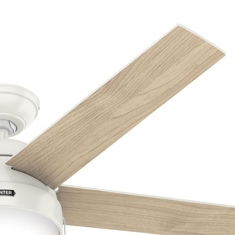 Hunter Anslee 52&quot; Ceiling Fan with LED Lights in Fresh White, , large