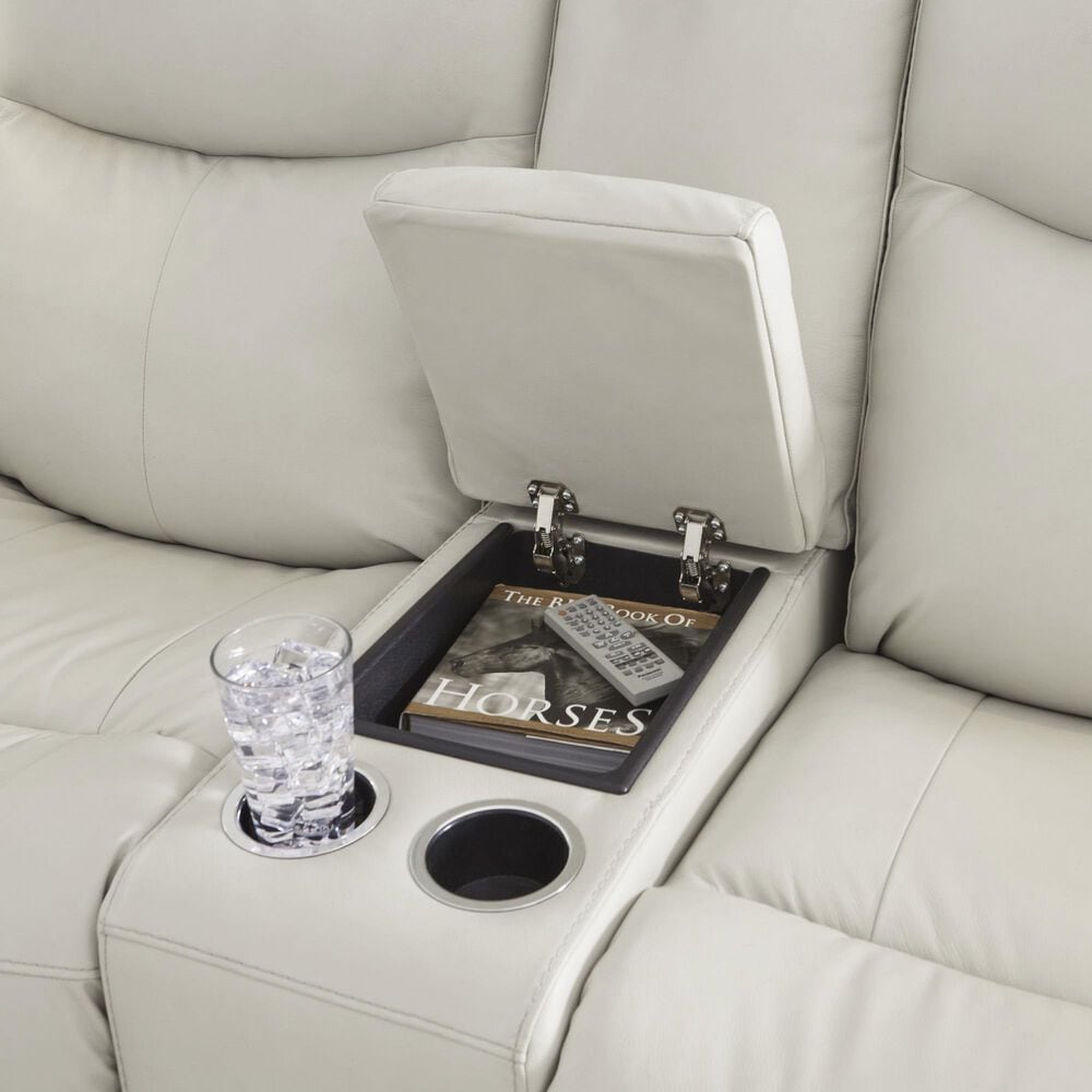 Ashley Mindanao Power Reclining Loveseat in Coconut, , large