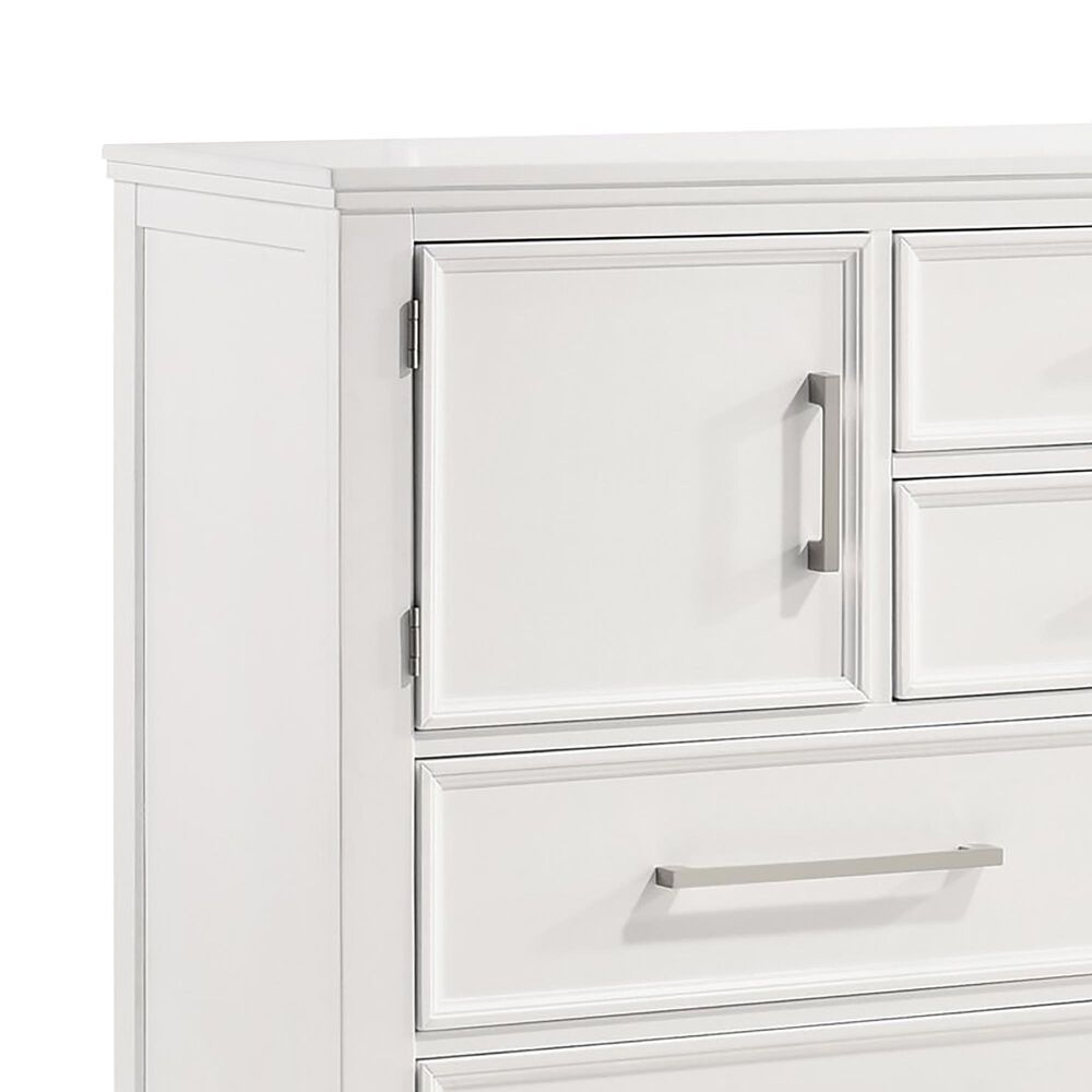 New Heritage Design Andover 6 Drawer Dresser and Mirror in White, , large