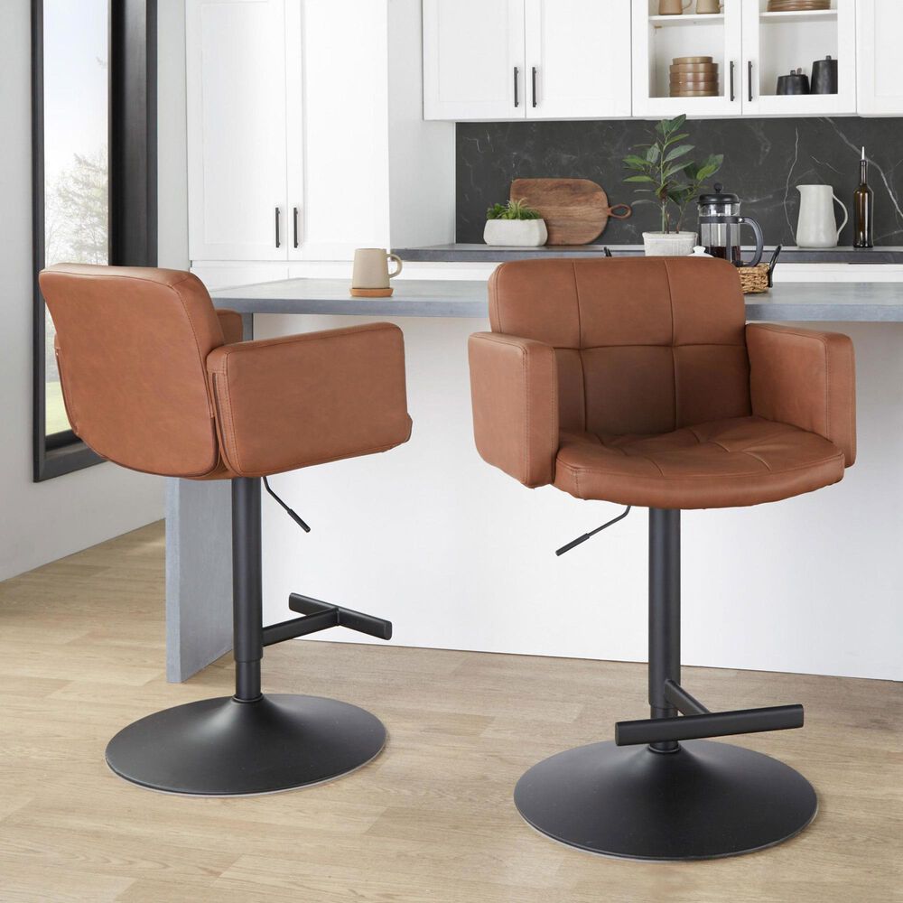 Lumisource Stout Swivel Adjustable Barstool in Black, , large