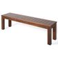 Hearth and Haven 3-Piece Outdoor Courtyard Table and Bench Set in Dark Brown, , large