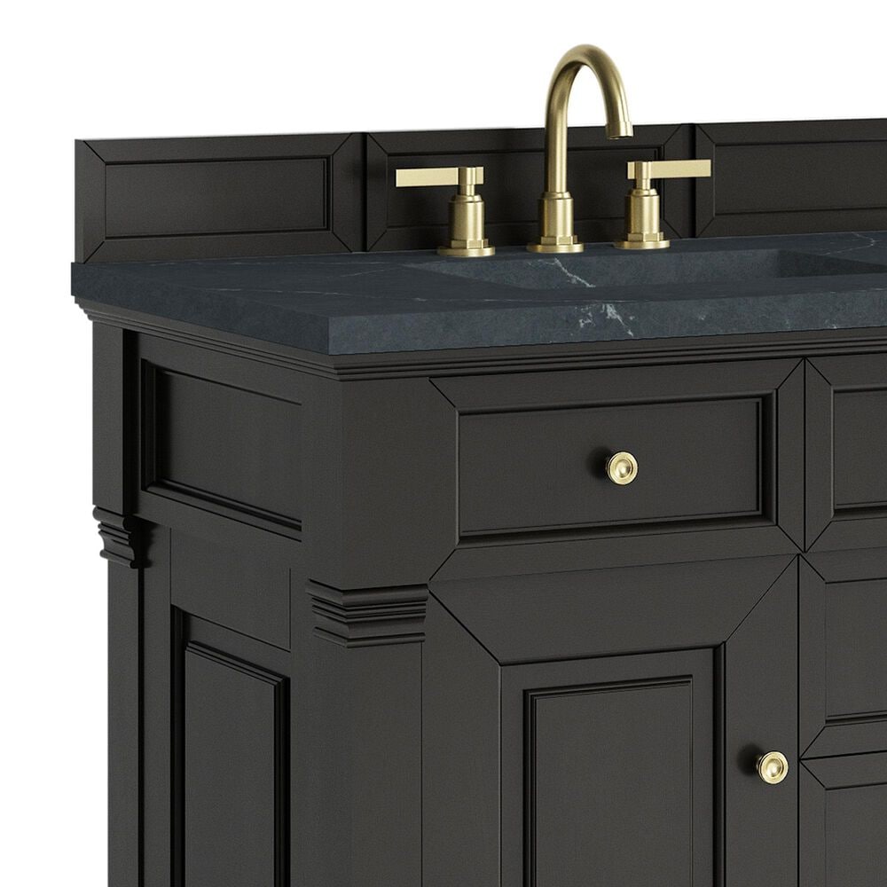 James Martin Vanities Brookfield 36&quot; Single Bathroom Vanity in Black Onyx with 3 cm Charcoal Soapstone Quartz Top and Rectangular Sink, , large