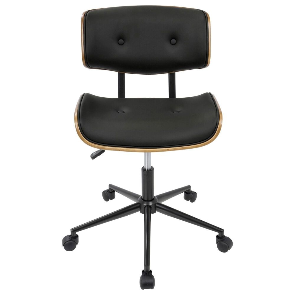 Lumisource Lombardi Desk Chair with Black Cushion in Walnut and Black, , large