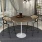 Leisuremod LeisureMod Verve Collection Modern Bar Height Table White Base with 48 Round Dark Walnut MDF Top, , large